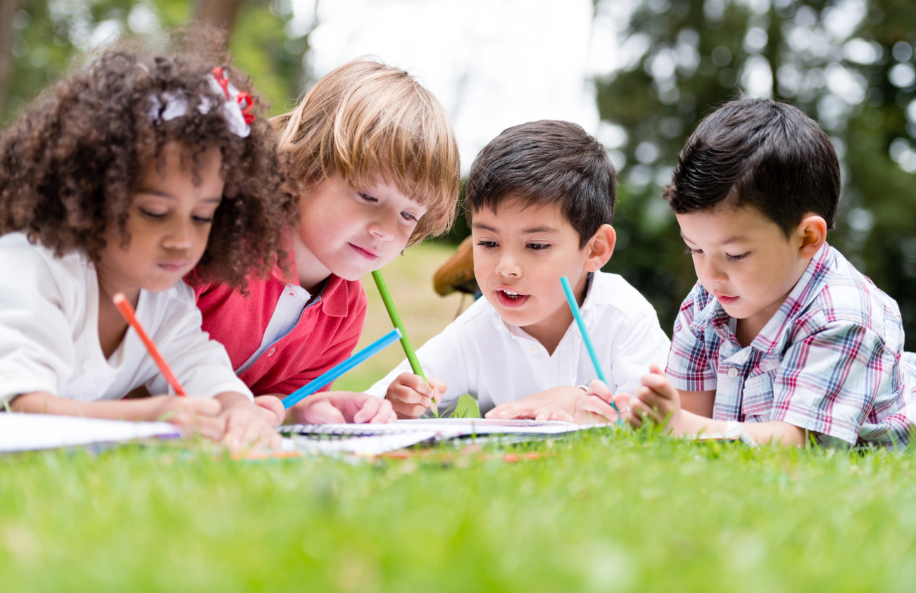 Happy School Kids Coloring